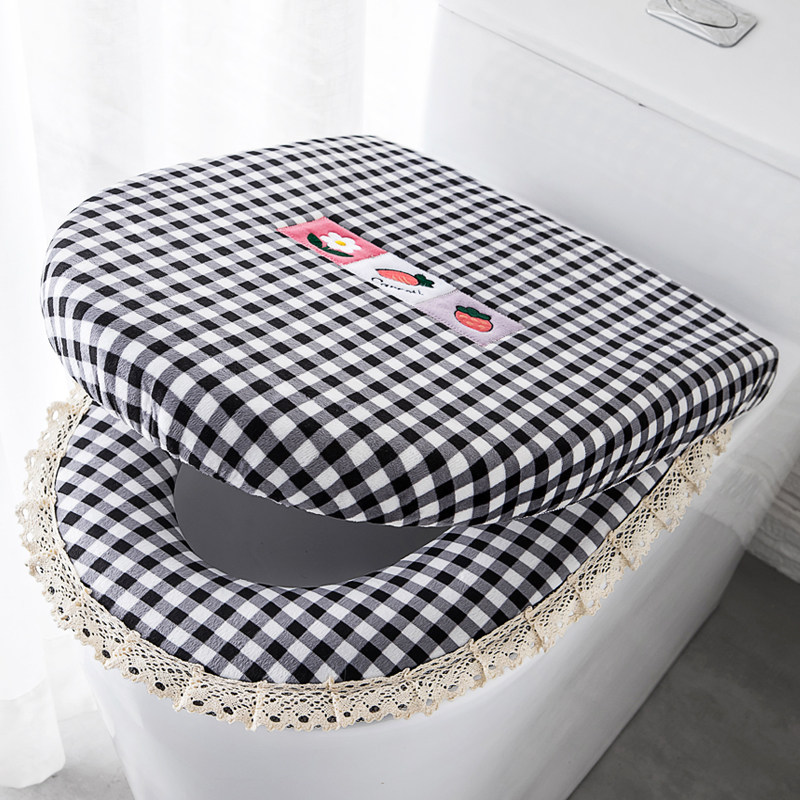 Light and luxurious toilet cushion winter thickened home upscale winter style Coral Suede Complete Winter Multifunction Full-Surround