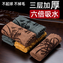 High-grade absorbent tea towel tea mat tea mat table cloth high-end light luxury thick purple clay pot large Zen tea cloth special tide