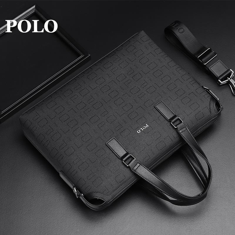 Polo Business Handbag Men's Fashion Casual Briefcase New Light Men's Bag Crosswalk Single Shoulder Diagonal Satchel Bag