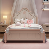 Childrens bed girl princess bed American pink girl dream single bed Childrens bed Childrens room furniture combination