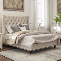 American childrens bed Boy single bed Light luxury modern childrens fabric bed 1 5 meters childrens bed Girl princess bed