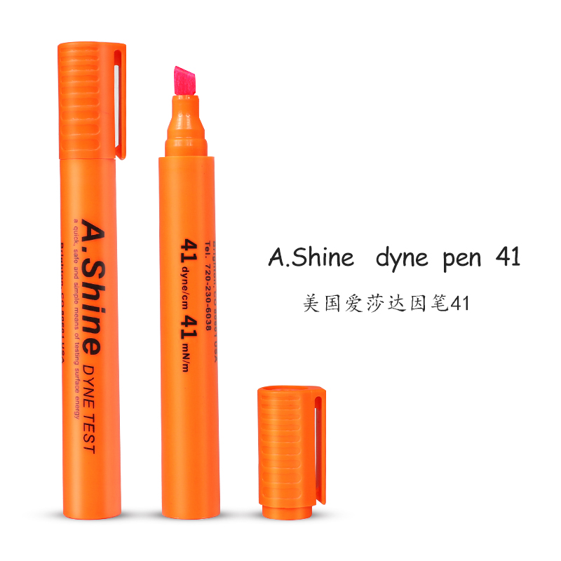 A Shine 41 # Dyne pen Corona pen Surface energy tension test pen 41 dyne