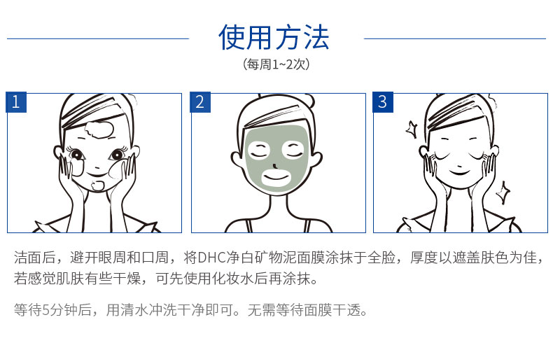 Mặt nạ bùn khoáng DHC Whitening Mineral Mud Moisturum Green Clay Mud Mask Làm sạch da để làm sáng tông màu da - Mặt nạ mặt nạ giấy nén