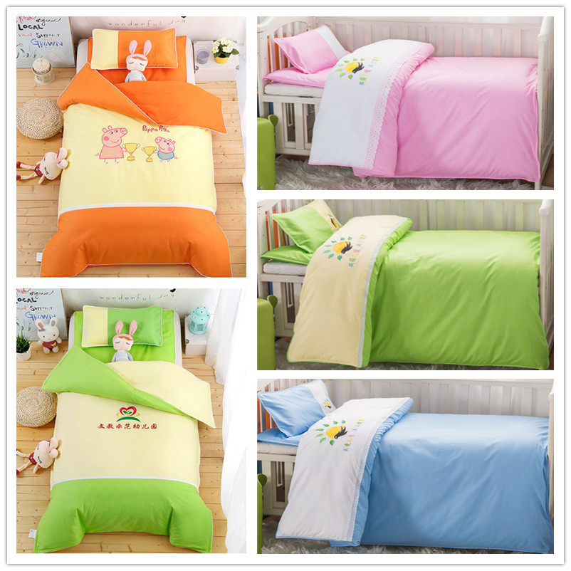 Kindergarten quilt three-piece set cotton summer quilt cover baby nap spring and autumn six-piece set containing core children's cotton futon