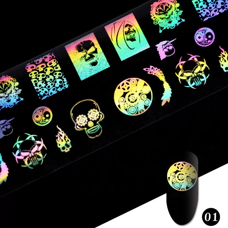 2019 mới nail sticker khô decal sticker màu laser ma thuật màu dễ dàng loạt giấy đặt công cụ làm móng - Công cụ Nail