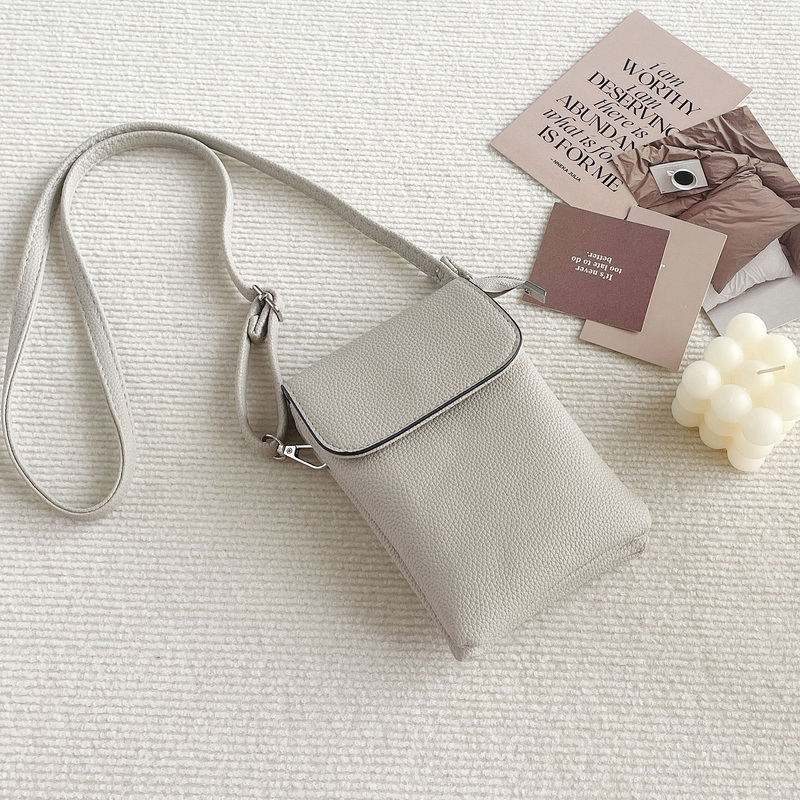 Large Screen Soft Leather Zipper Retro Phone Bag Crossbody for Women 2024 New Mini Coin Purse for Holding Phone Small Bag