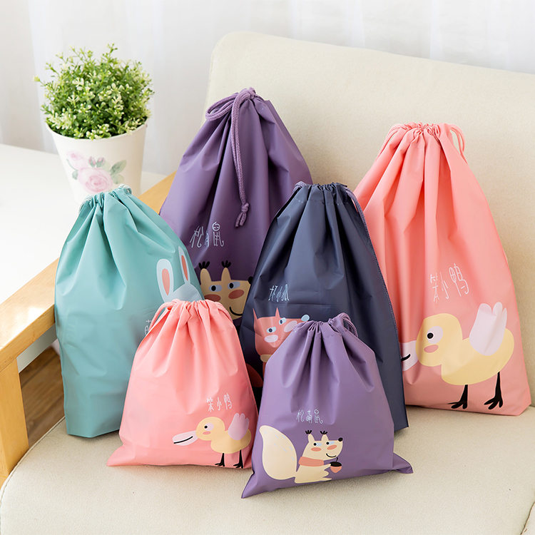 Kindergarten dirty clothes storage bag Waterproof dirty clothes bag put underwear female baby change laundry clothes sub-packing bag drawstring