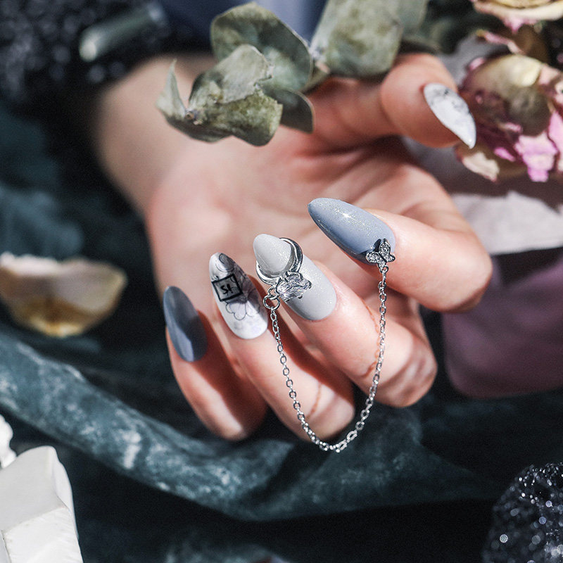 Net red chain drilling nail without fading stream chain jewelry drilling band long chain exaggerated Japanese