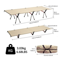 Outdoor Camping Line Military Bed Folding Bed Portable Super Light Lunch Break Office Deck Chair Aluminum Alloy Escort Bed Norway