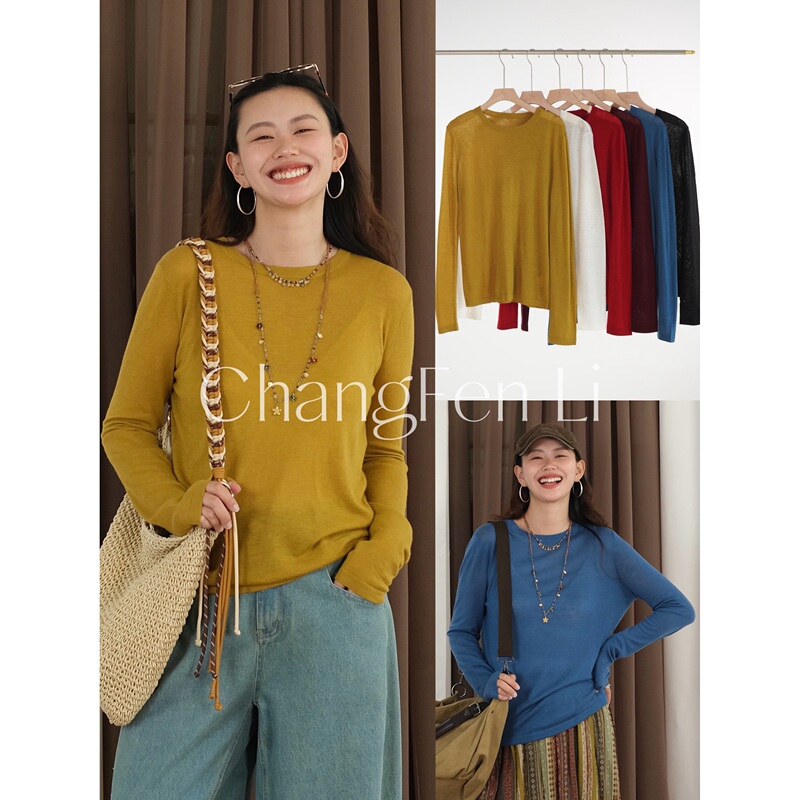Lcf·S101 “Skin Spa” Soft and Skin-Friendly Water-Soluble Wool Autumn Crew Neck Base Sweater