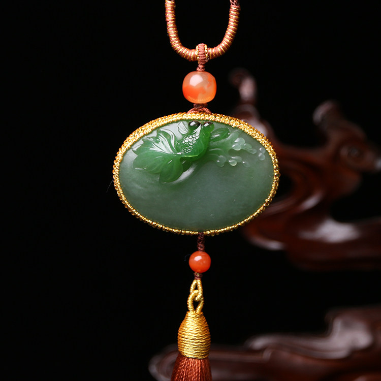 Hetian sheep fat white jade bracelet female ring pendant Long life lock necklace Xinjiang Pingan buckle Taobao live special shot