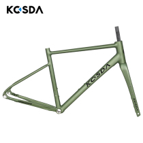 KOSDA Aluminum Alloy Gravel Road Bike Melon Frame Carbon Fiber Thru Axle Front Fork Internal Cable Frame
