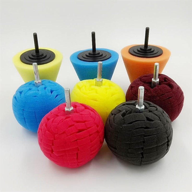 Enlightening champ wheel hub polished sponge steel ring for waxed disc car beauty no dead angle details polished sponge ball