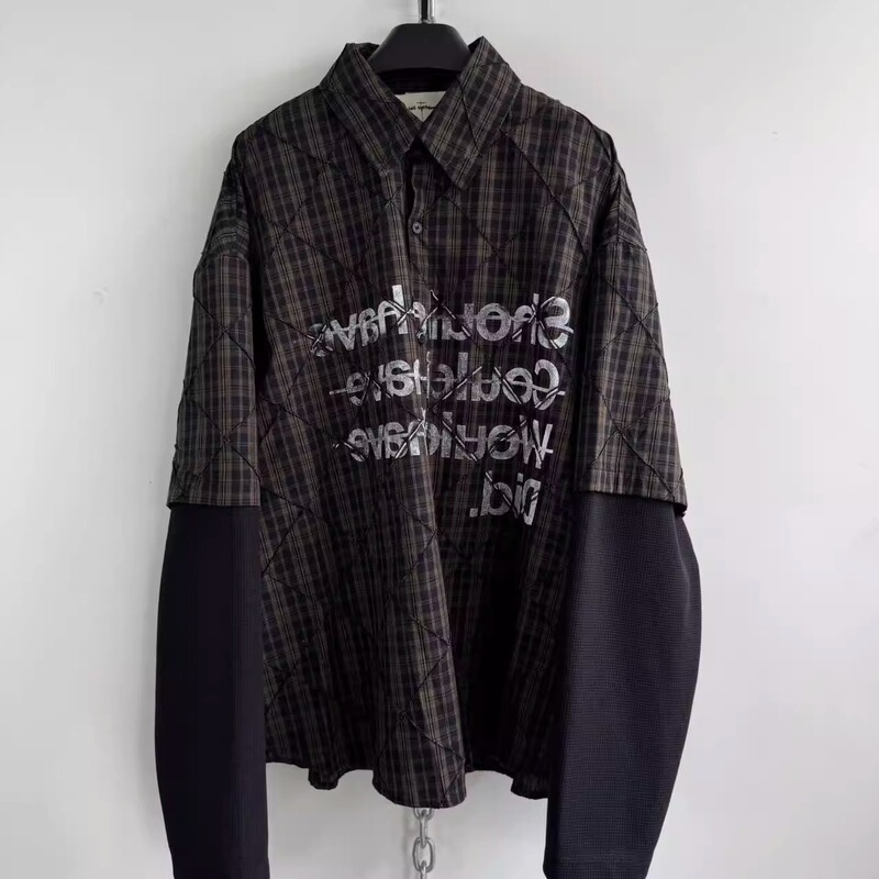 Hell System Official 25 Autumn Vacation Two-Piece Loose Printed Plaid Long-Sleeve Shirt Hell System Official 25 Autumn Vacation Two-Piece Loose Printed Plaid Long-Sleeve Shirt