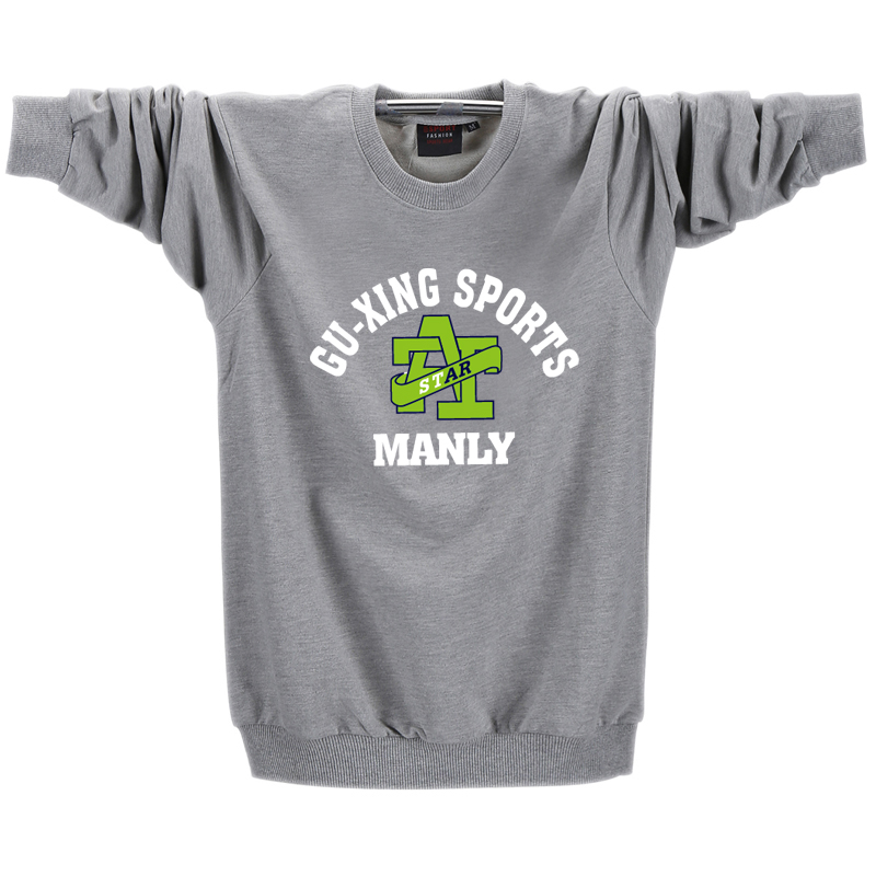 Mùa thu và mùa đông thêm áo len thể thao nam rộng rãi cotton lỏng tay dài bọ cạp phần mỏng áo thun cộng với phân bón XL áo thun có cổ