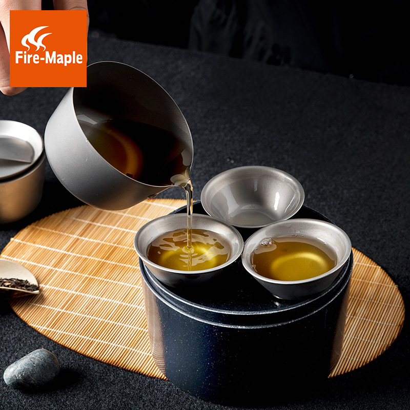 Fire Maple Prajna Titanium Kung Fu Tea Set Cover Bowl Fair Cup Outdoor tea maker Portable cup Kettle Tea set