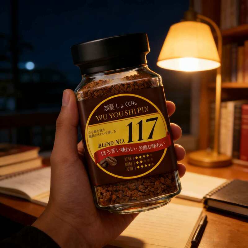 Wuyou Original 117 Coffee 90g Refreshing and Invigorating Pure Freeze-Dried Sugar-Free Instant Coffee Powder American Style