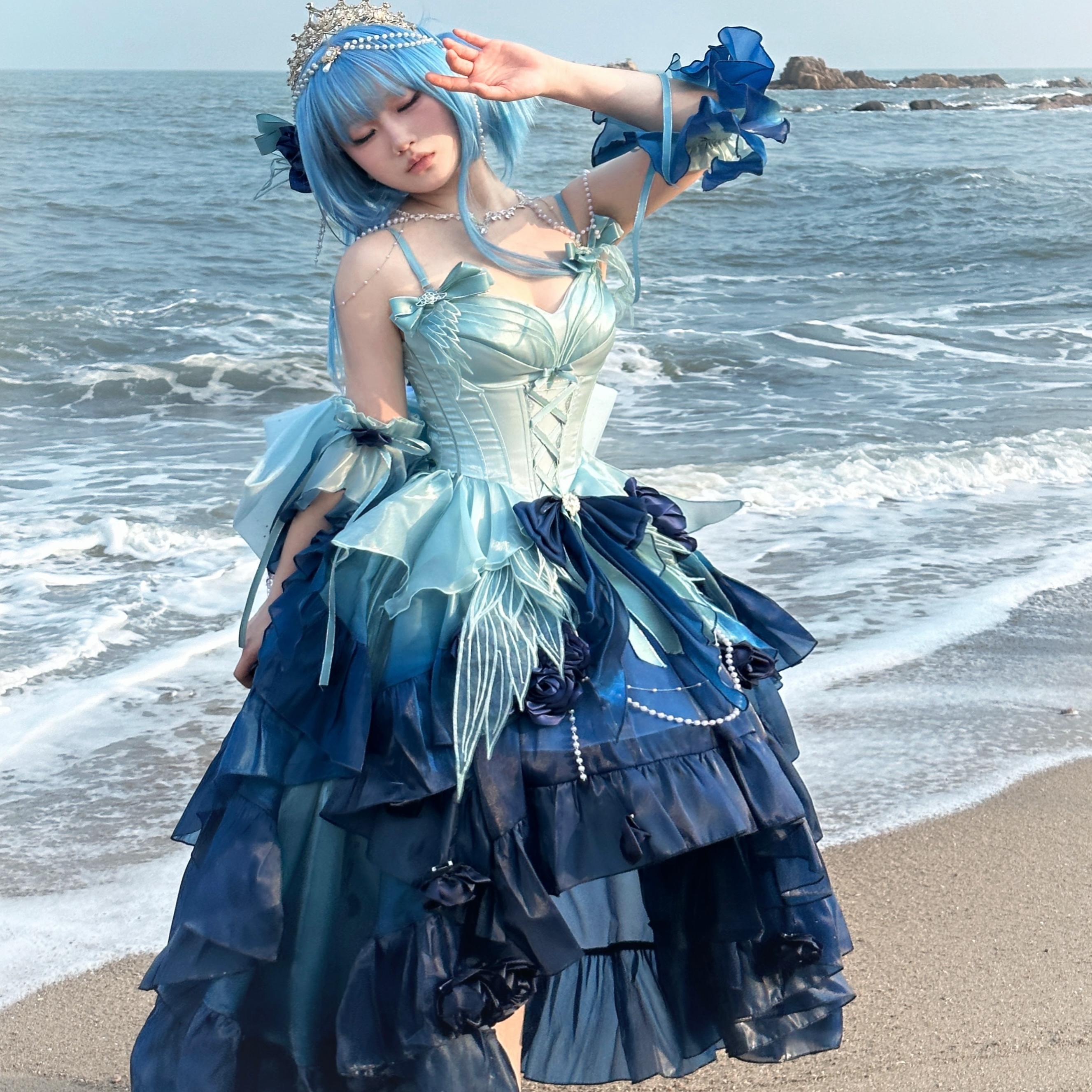 【 swan Mirage Short front and long back Full payment make an appointment 】 Meow fruit Sensen original # swan Mirage # Fairy skirt