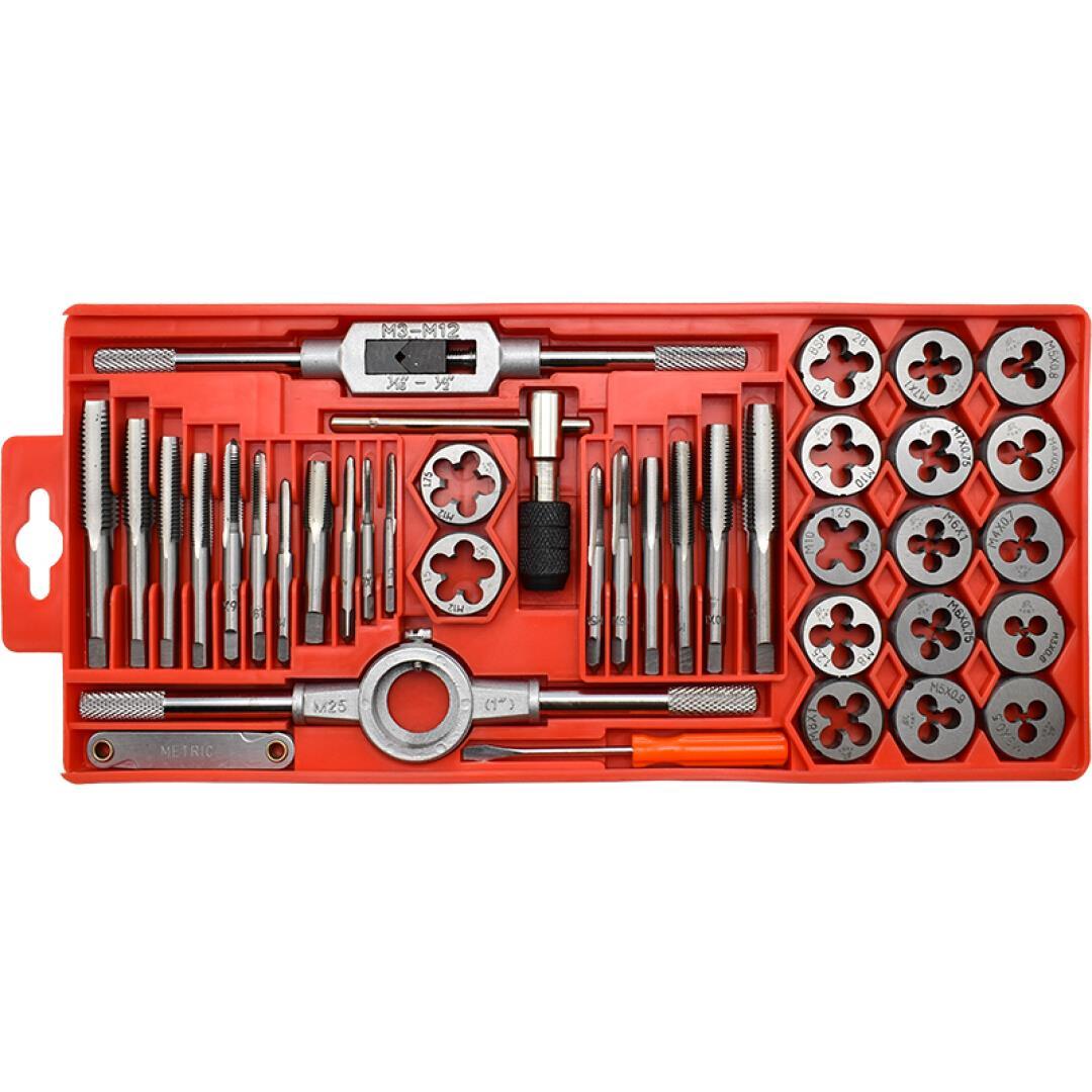 máy cắt sắt lưỡi hợp kim hitachi Khai thác dây set set 40 mảnh tap tap die Cờ lê khai thác set tap taper tap tap tap mũi khoan từ