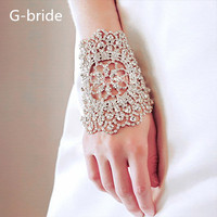 Korean retro rhinestone flower bracelet bridal bracelet armband wedding dress headdress stage performance accessories