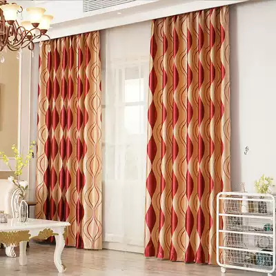 Curtain finished simple modern European bedroom living room floating window full shade fabric custom