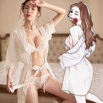 Love lace underwear women free from perspective ice wire gown and connected stockings tempted pajamas suit