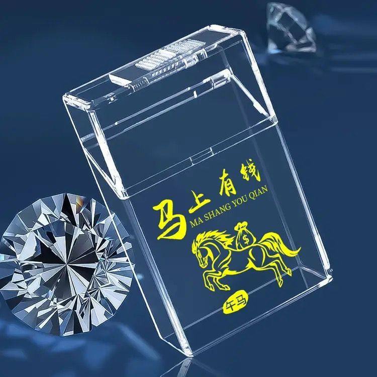 男性用携帯用シガレットケース、シガレットケースカバー、シガレットホルダー、ソフト＆ハードユニバーサル、20個入り透明防水空シガレットボックス