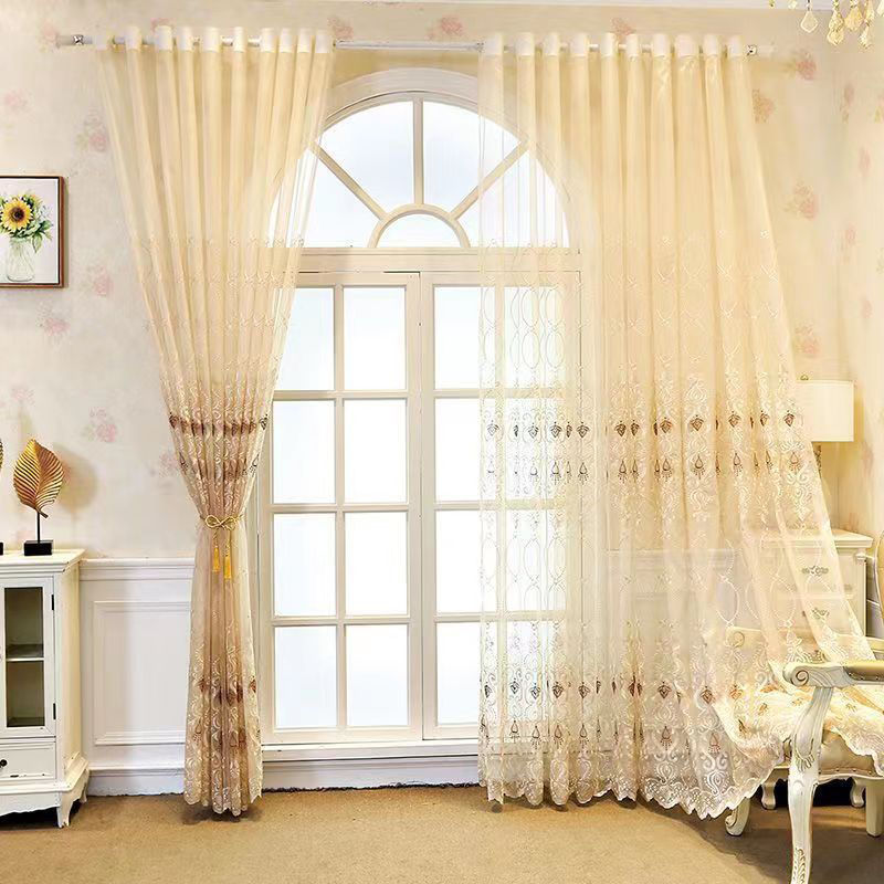 Nordic Embroidered Sheer Curtains, Thin Gauze Hook Curtains, Light-Transmitting Balcony Curtains, Living Room Bedroom Bay Window Curtains, Finished Partition Window Curtains
