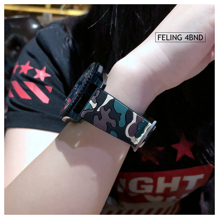 72H出貨 佳明 Garmin Vivoactive 3 HR 手錶帶 矽膠迷彩 替換腕帶 20MM 環保硅膠