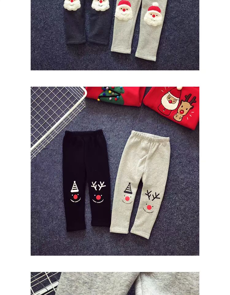 Giáng sinh Giáng sinh Elk Santa Claus Family Plus Plus Nhung Mẹ và con gái Quần legging Quần âu áo nỉ hoodie có mũ 
