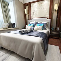 New Chinese solid wood bed 1 8 m Double beds 1 5 Classical zen Serie master bedroom modern minimalist furniture factory direct