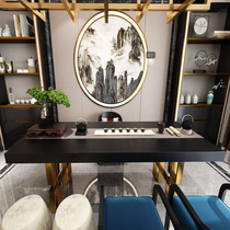 New Chinese tea table and chairs Combined meditation solid wood Gongfu tea table Tea space Minjuku Hotel Club Furniture Customized