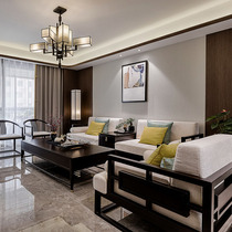 New Chinese Living Room Solid Wood Sofa Villa Prototype Board Room Guest Hall Furniture Modern Minima Small Family Sofa Customizable