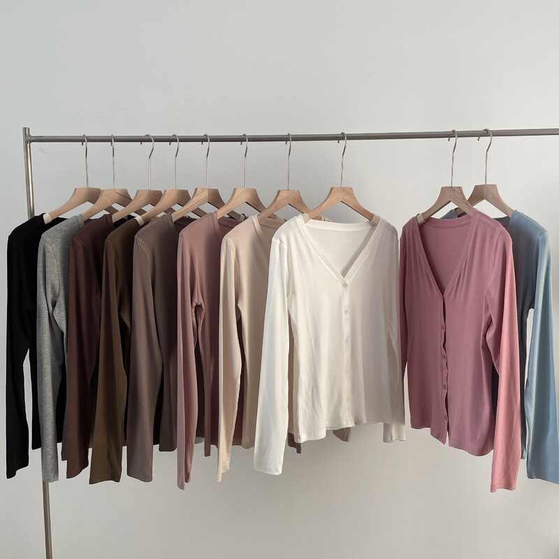 Brandy Bm Women's New Spring 2026 V-Neck Button Cardigan Long-Sleeved Sun Protection Clothing Versatile Top for Outer Wear