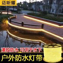 LED light strip outdoor waterproof engineering low voltage light strip exterior wall outdoor living room ceiling 12V24V ultra-bright long line
