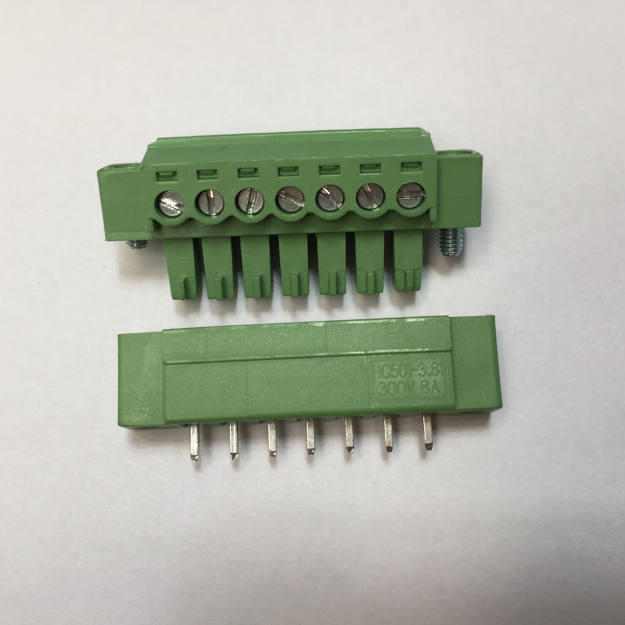 Plug-in terminal connector 15EDGK with fixing hole with ears 3 81MM 300V 2P-16P