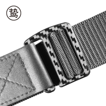 Carbon fiber pure titanium alloy lazy anti-metal allergy tactical belt male tide ins canvas belt men Net Red