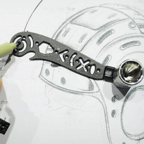 Magnetic compass students use professional drawing special Japanese curve multifunctional universal ruler set portable EDC