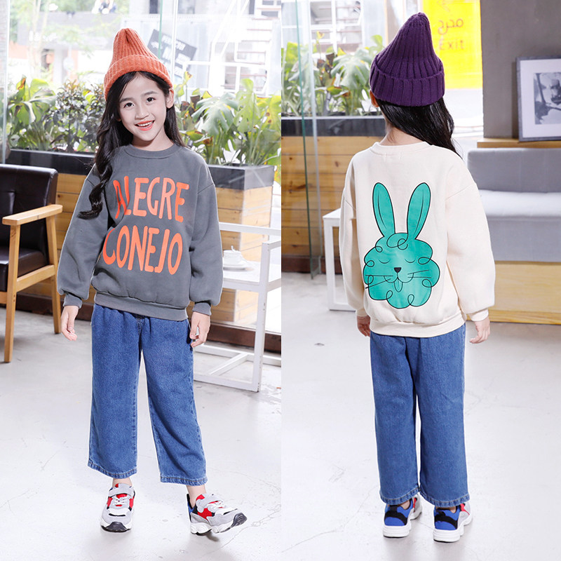 Girl's thick T-shirt 2021 new spring and autumn clothing Han version Chaoyang sends CUHK child gush fashion children's blouses to undershirt