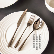 (H48) Foreign trade tail goods 18-10 stainless steel western food knife fork and spoon three-piece household commercial mirror polishing