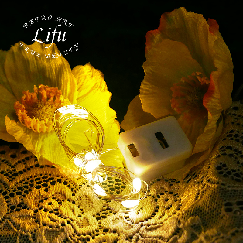 LED Gift Mini Light String Flower Bouquet Gift Box Light Warm White Light Decorative Light Cake Birthday Star Light String