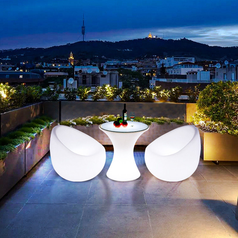 led luminous bar creative high table clear bar ktv creative outdoor courtyard balcony cocktail table and chair set