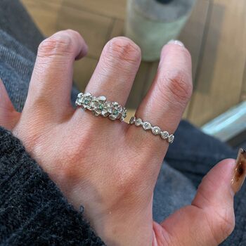 Silver brushed flower ring for women 2026 new hot style