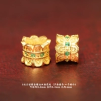 Двусторонний поднос для цветов из серебра 29# с зелеными бриллиантами и позолотой диаметром 6,8 мм.