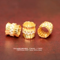 36# серебряные позолоченные бусины с бриллиантами диаметром 8 мм