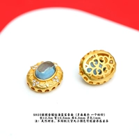 Яичная лапша с аквамарином и бриллиантами 63#, инкрустированная серебром