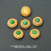 Серебро 35#, инкрустированное жадеитом.