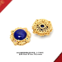 60# серебряный полукруг с инкрустацией бриллиантами и лазуритом