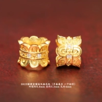 Двусторонний поднос для цветов из серебра 28# с белыми бриллиантами и позолотой диаметром 6,8 мм.