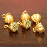 Подвеска, красная бирюзовая инкрустация камня, серьги, аксессуары, S925, серебро 925 пробы, золото 24 карат